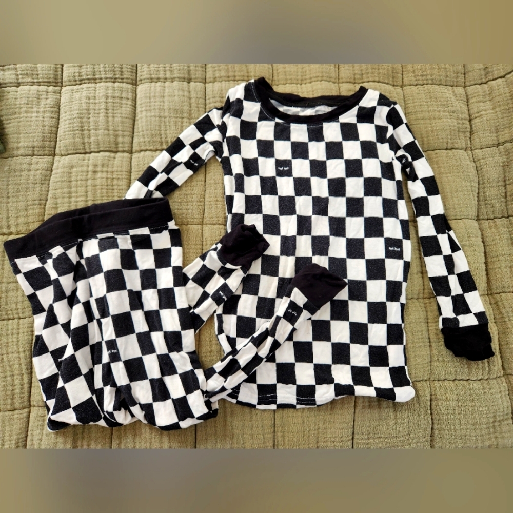 Little Sleepies 2T Checkered Black and White Pajamas